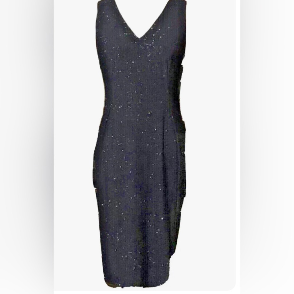 Calvin Klein Women Sequin Dress Navy  Blue Midnight Size 6